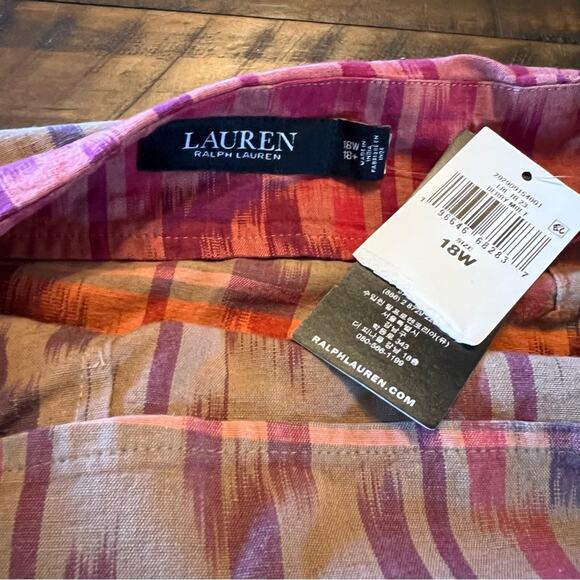 Lauren Ralph Lauren True Wrap Skirt Above Knee Geo Motif Ruffle Ikat Fall NEW 18 - Picture 10 of 11